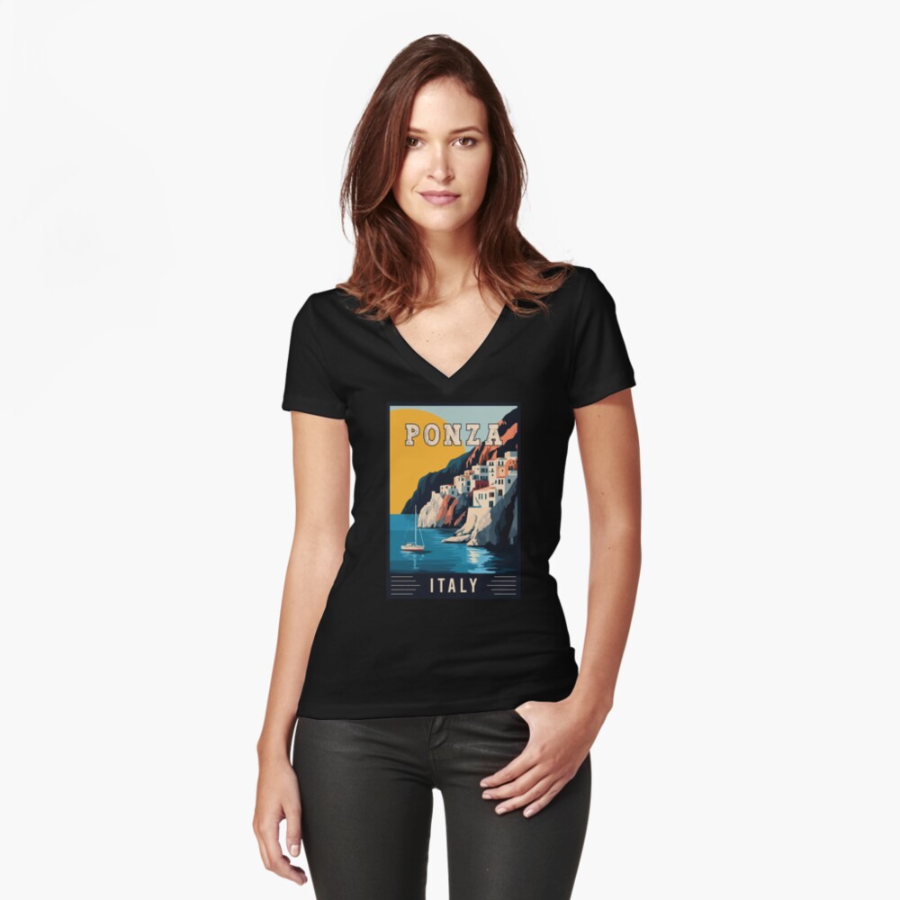 Item preview, Fitted V-Neck T-Shirt designed and sold by turtlestart.