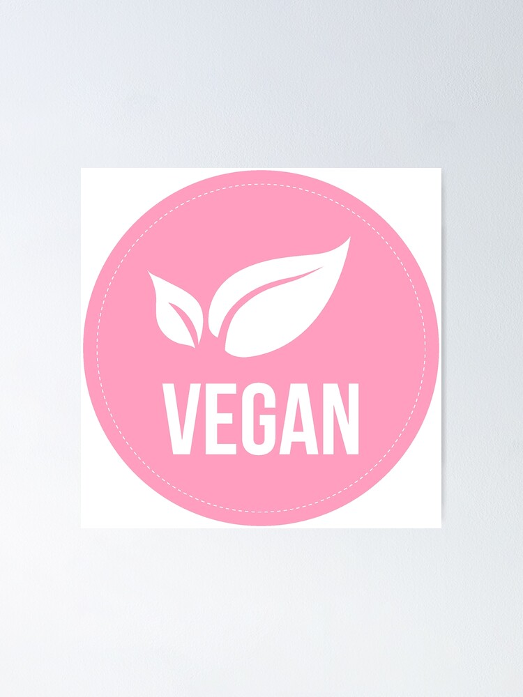 "bubblegum pink vegan symbol" Poster for Sale by julieiluj Redbubble