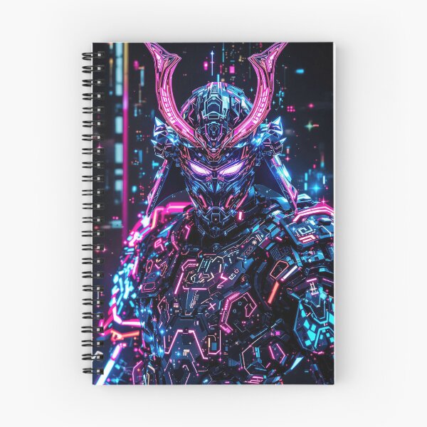 Item preview, Futuristic Neon Samurai in Cyber Armor designed and sold by artwaves.