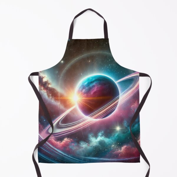 Item preview, "Planet with glowing rings in space." designed and sold by OrbitOdyssey.