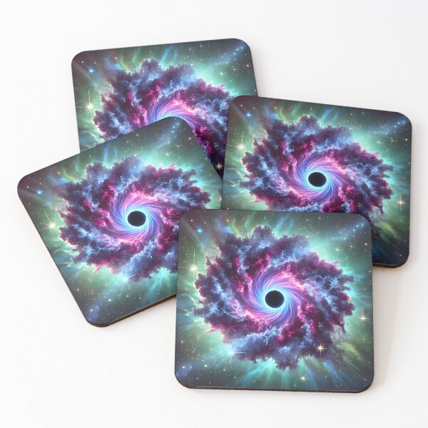 Item preview, "Vibrant nebula and glowing black hole." designed and sold by OrbitOdyssey.