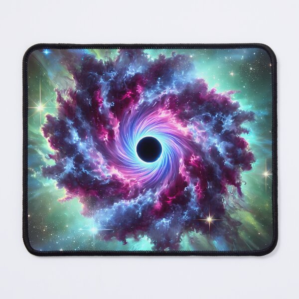 Item preview, "Vibrant nebula and glowing black hole." designed and sold by OrbitOdyssey.