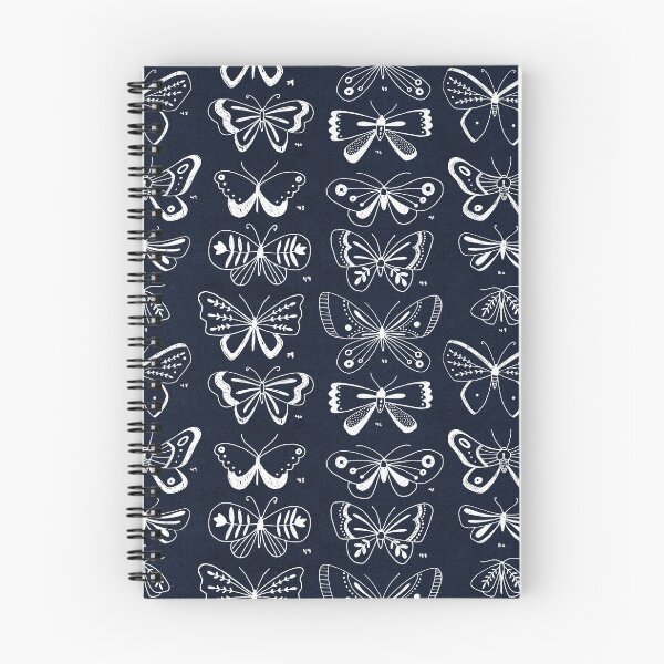Item preview, white on navy butterflies designed and sold by Michelle doran.