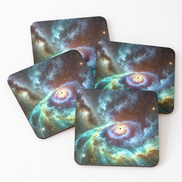 Item preview, "Vibrant nebula and glowing black hole." designed and sold by OrbitOdyssey.