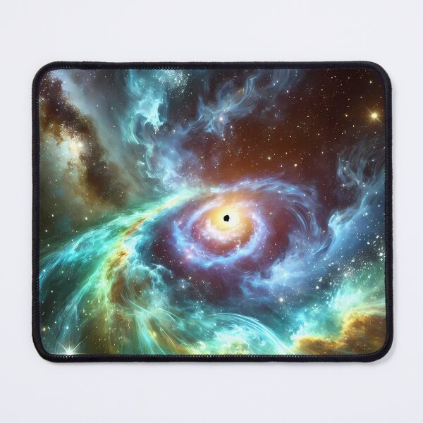 Item preview, "Vibrant nebula and glowing black hole." designed and sold by OrbitOdyssey.