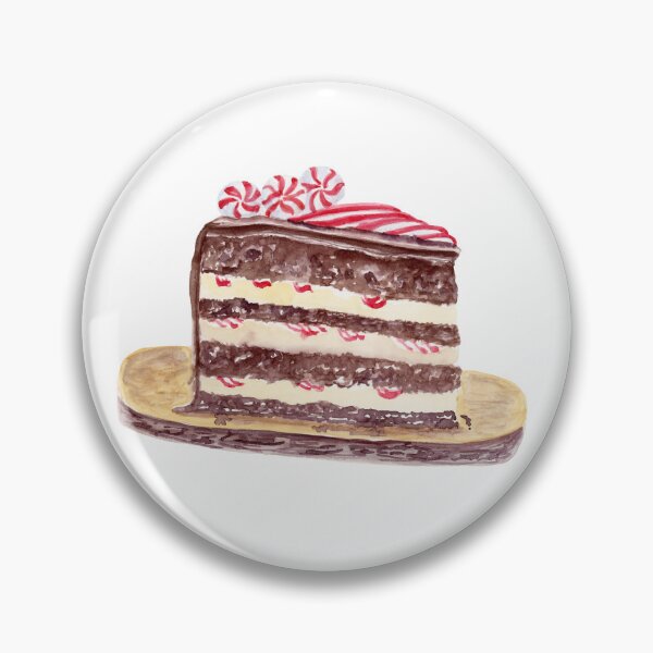 Item preview, Watercolor Christmas Peppermint Chocolate Cake designed and sold by daphsam.
