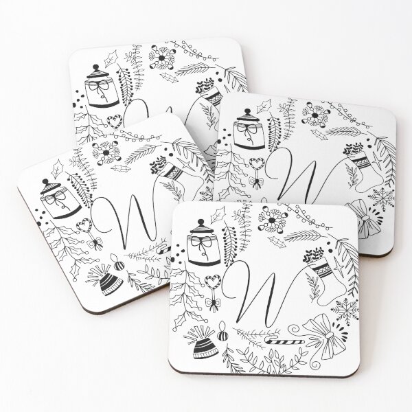 Item preview, Festive Christmas Alphabet letters Holiday art designed and sold by ilyanadesign.