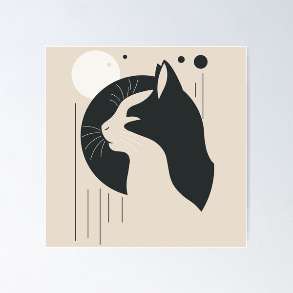 Item preview, Abstract Cat Silhouette mid century style designed and sold by NoaaDesign.
