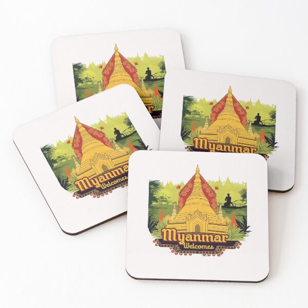 Item preview, Myanmar Birma Welcomes Flag Map Yangon, Mandalay, designed and sold by AnimalsDH305.
