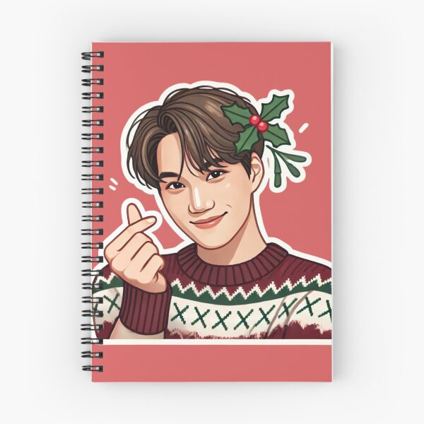 Item preview, EXO Kai Holiday Sticker | Festive Kpop Sweater with Mistletoe and Korean Heart Gesture" designed and sold by DEEPDesignsART.