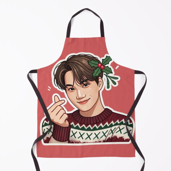 Item preview, EXO Kai Holiday Sticker | Festive Kpop Sweater with Mistletoe and Korean Heart Gesture" designed and sold by DEEPDesignsART.