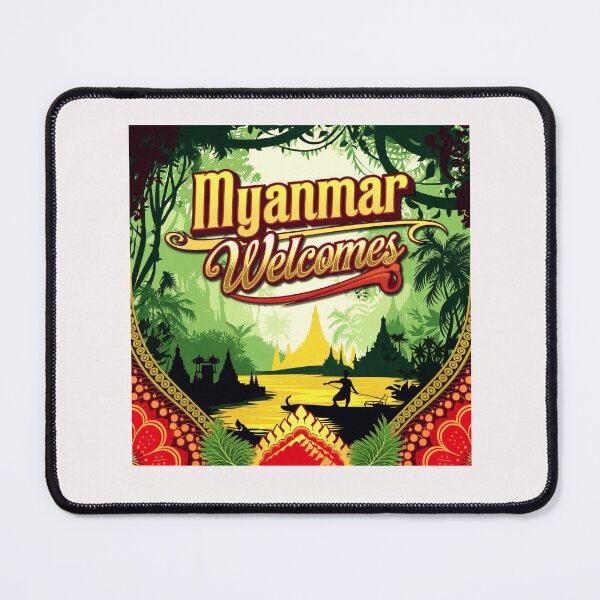 Item preview, Myanmar Birma Welcomes Flag Map Yangon, Mandalay, designed and sold by AnimalsDH305.