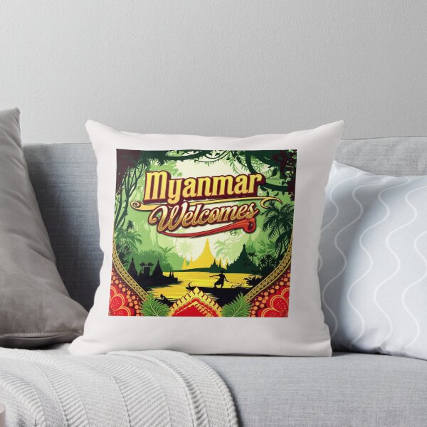 Item preview, Myanmar Birma Welcomes Flag Map Yangon, Mandalay, designed and sold by AnimalsDH305.