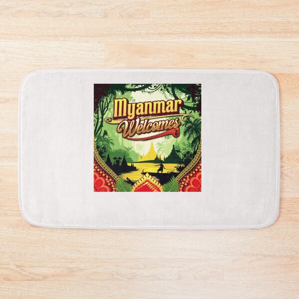 Item preview, Myanmar Birma Welcomes Flag Map Yangon, Mandalay, designed and sold by AnimalsDH305.
