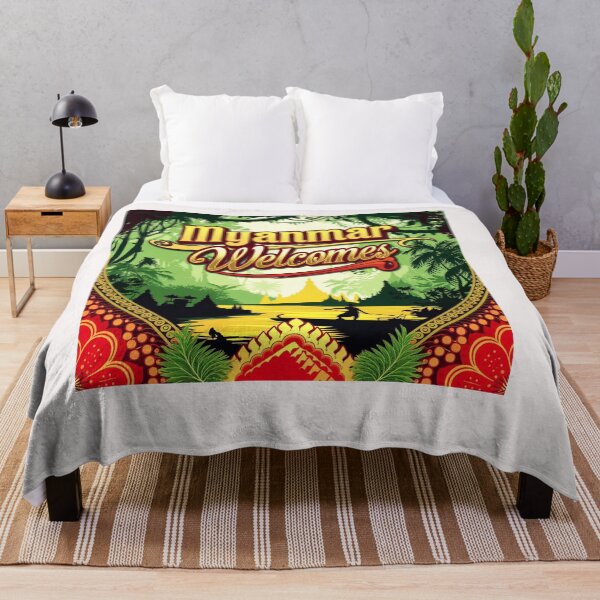 Item preview, Myanmar Birma Welcomes Flag Map Yangon, Mandalay, designed and sold by AnimalsDH305.