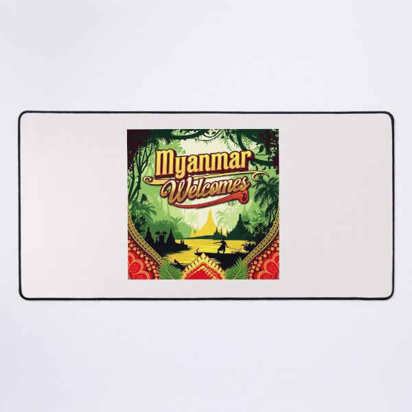 Item preview, Myanmar Birma Welcomes Flag Map Yangon, Mandalay, designed and sold by AnimalsDH305.