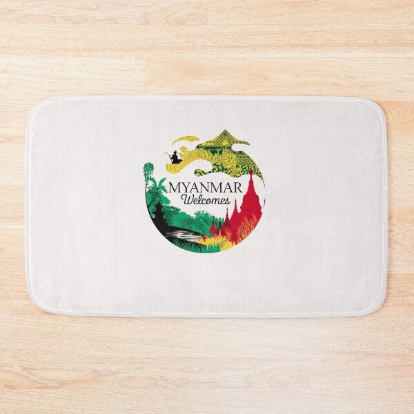 Item preview, Myanmar Birma Welcomes Flag Map Yangon, Mandalay, designed and sold by AnimalsDH305.