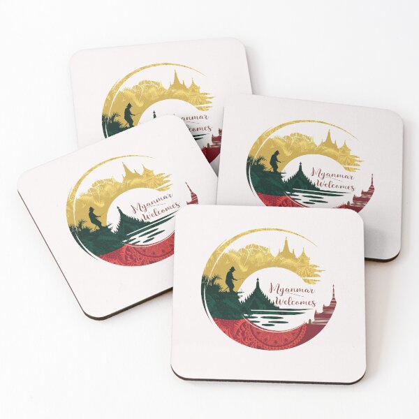 Item preview, Myanmar Birma Welcomes Flag Map Yangon, Mandalay, designed and sold by AnimalsDH305.