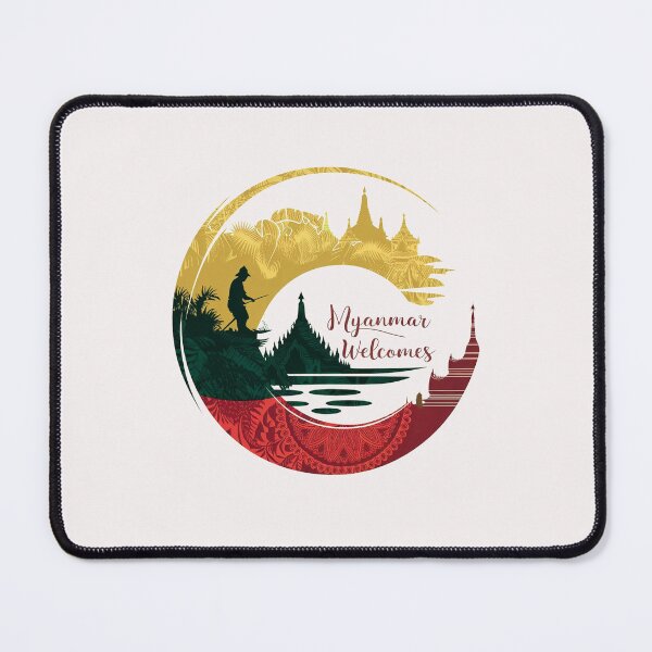 Item preview, Myanmar Birma Welcomes Flag Map Yangon, Mandalay, designed and sold by AnimalsDH305.
