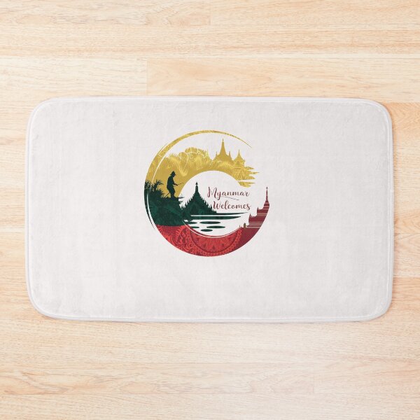 Item preview, Myanmar Birma Welcomes Flag Map Yangon, Mandalay, designed and sold by AnimalsDH305.