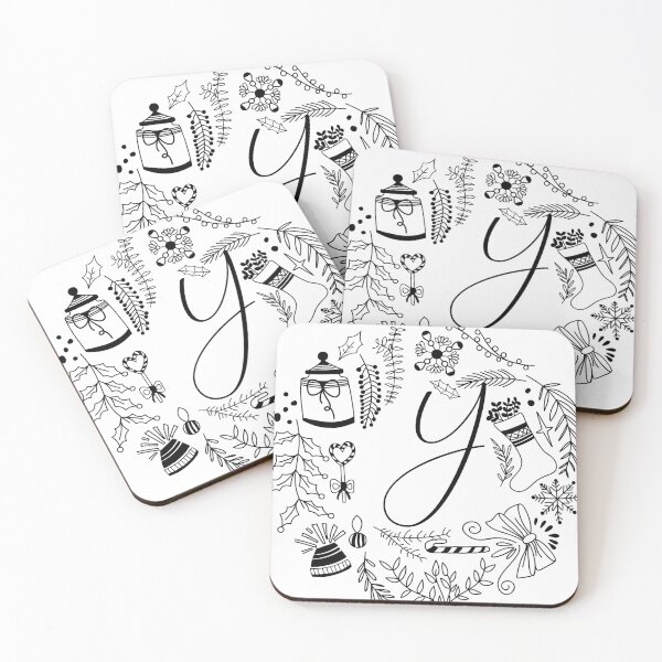 Item preview, Festive Christmas Alphabet letters Holiday art designed and sold by ilyanadesign.