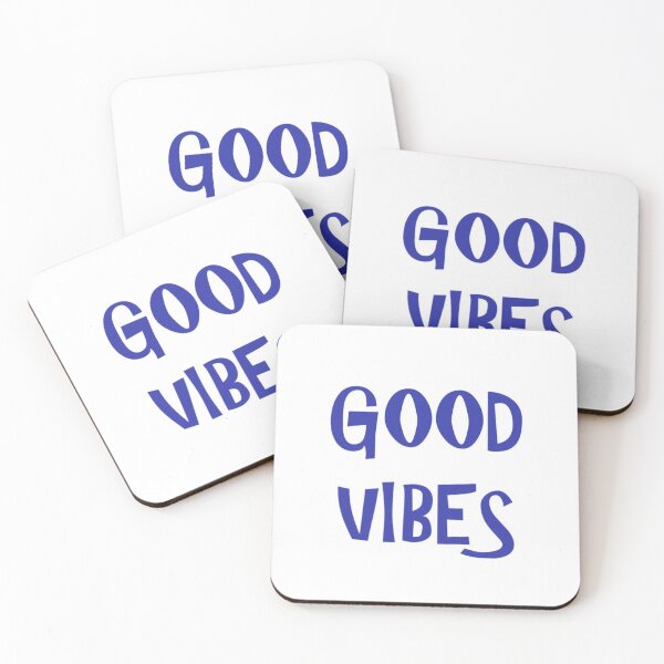 Item preview, Inspirational Quote Poster With Blue Text 'Good Vibes' On White Background designed and sold by Beautiful art store.