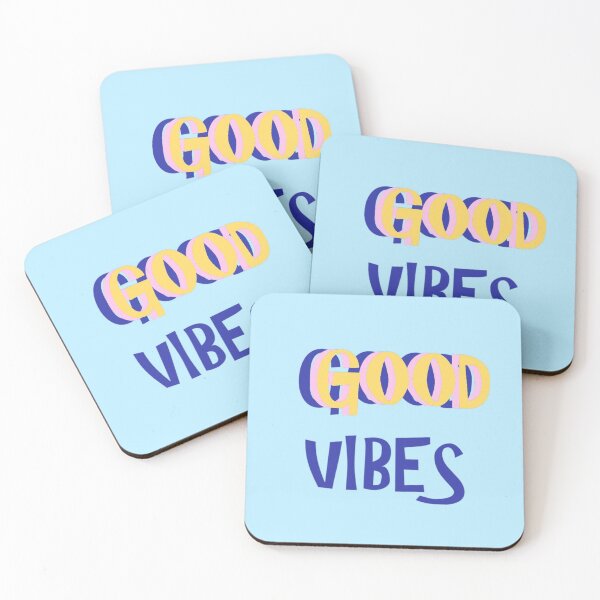 Item preview, Inspirational Quote Poster With Blue Text 'Good Vibes' designed and sold by Beautiful art store.
