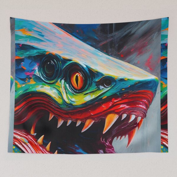 Item preview, Colorful Shark Monster  designed and sold by MatrixTattoo.