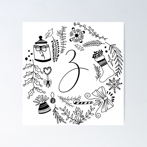 Item preview, Festive Christmas Alphabet letters Holiday art designed and sold by ilyanadesign.