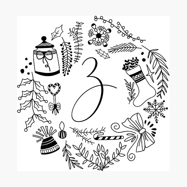 Item preview, Festive Christmas Alphabet letters Holiday art designed and sold by ilyanadesign.
