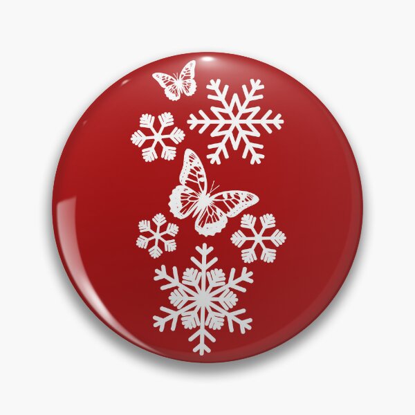 Item preview, One-side Fantasy Elegant Butterflies Snowflakes on Red Shapes Mania designed and sold by Shapes-Mania.