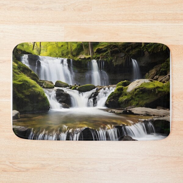 Item preview, waterfalls in the green forest or green jungle  designed and sold by AA-designstore.