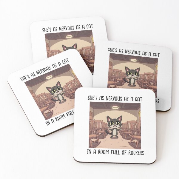 Item preview, Scared Cat In Room Full Of Rocking Chairs designed and sold by Bigfoot T-Shirt Co..