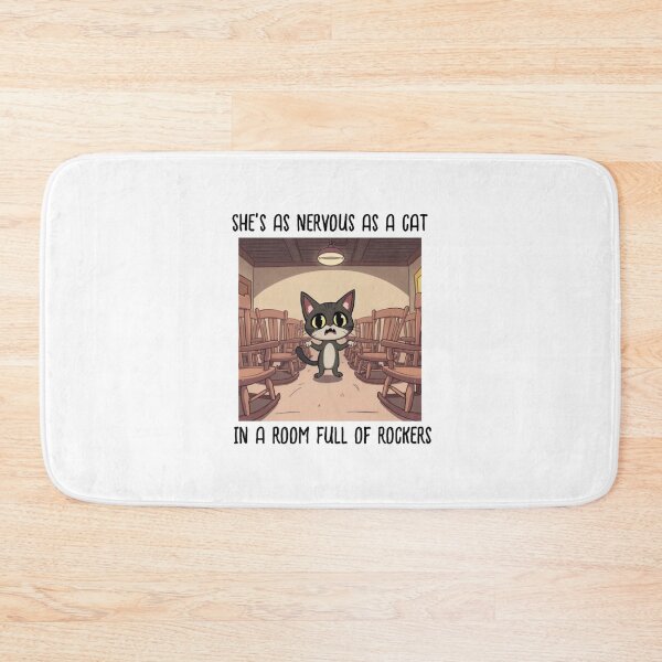 Item preview, Scared Cat In Room Full Of Rocking Chairs designed and sold by Bigfoot T-Shirt Co..