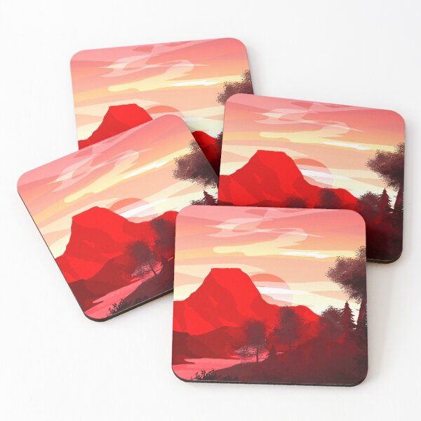Item preview, Beautiful Red Sunset and Mountainous Landscape designed and sold by MptR.