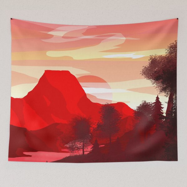 Item preview, Beautiful Red Sunset and Mountainous Landscape designed and sold by MptR.