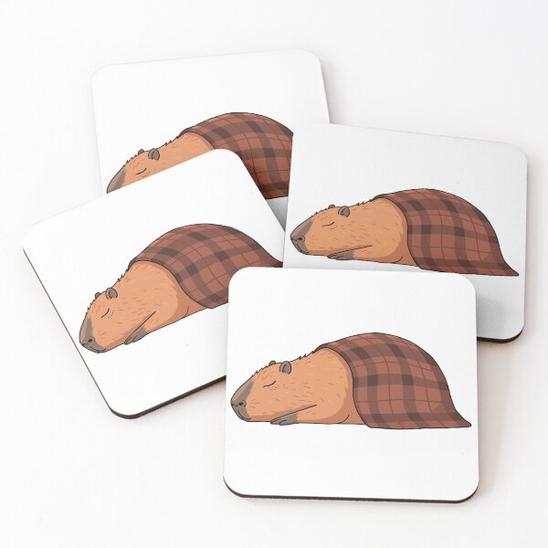 Item preview, Sleeping Сapybara Sticker (Brown color) designed and sold by YumeKurenai.