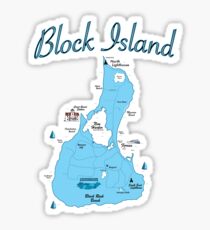 Block Island Map-RI Sticker