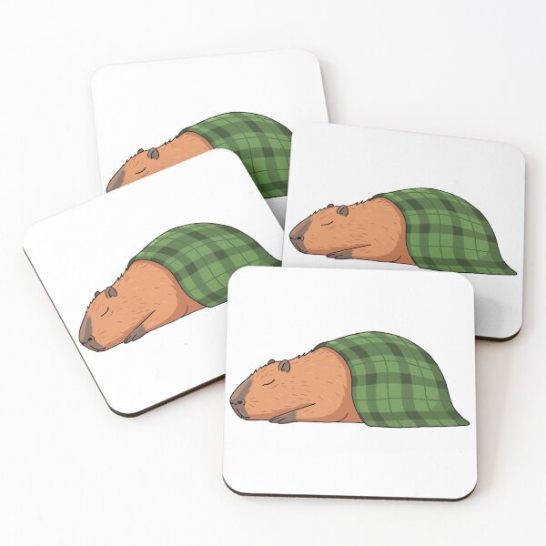 Item preview, Sleeping Сapybara Sticker (Green color) designed and sold by YumeKurenai.