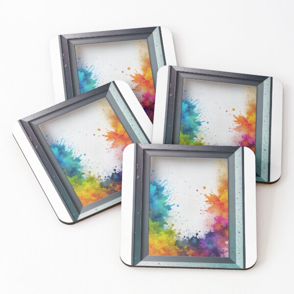 Item preview, Vibrant Abstract Artwork in Frame with Colorful Paint Splashes designed and sold by Creative88Art.
