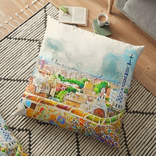 Barcelona, Parc Guell Floor Pillow