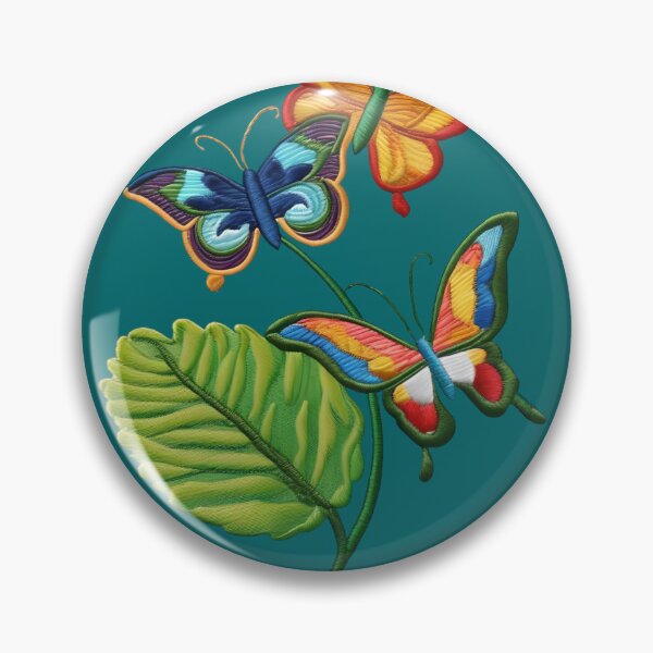 Item preview, Multicolor Butterfly and Leaf Embroidery designed and sold by Ciervo Primavera.