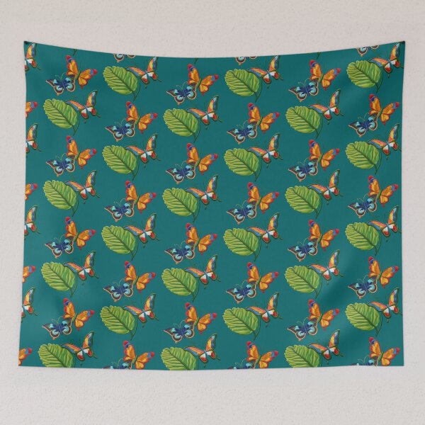 Item preview, Multicolor Butterfly and Leaf Embroidery designed and sold by Ciervo Primavera.