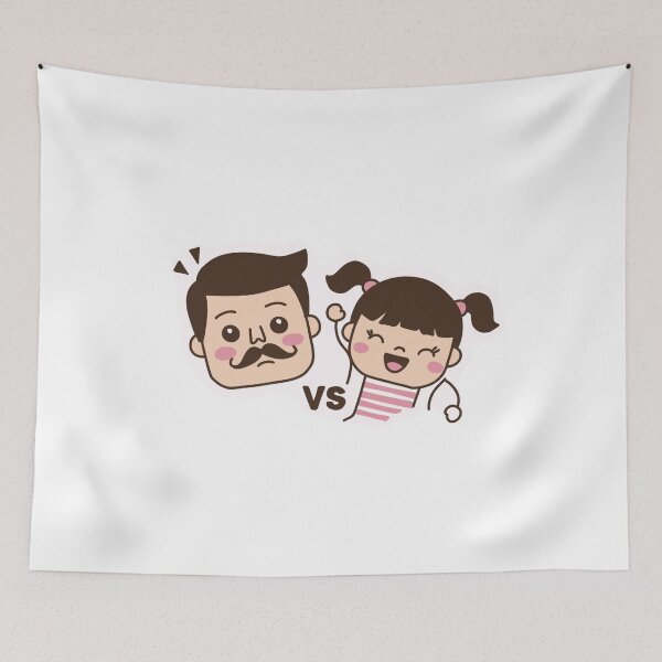 Item preview, cute dad v girls Classic T-Shirt designed and sold by Dospart.