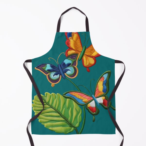 Item preview, Multicolor Butterfly and Leaf Embroidery designed and sold by Ciervo Primavera.