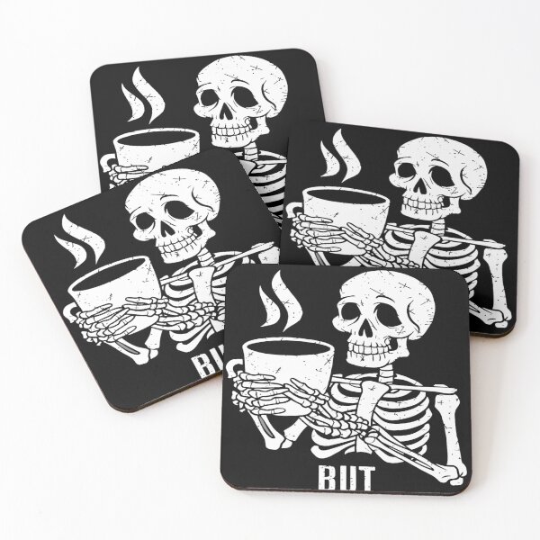Item preview, Dead Inside But Caffeinated Unhinged Halloween Skeleton Coffee  designed and sold by KitonicTees.