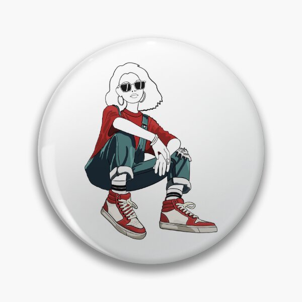 Item preview, Cool girl with red sneakers - unfinished drawing designed and sold by Sneakerlike.