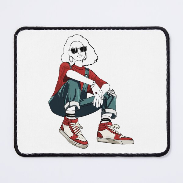 Item preview, Cool girl with red sneakers - unfinished drawing designed and sold by Sneakerlike.