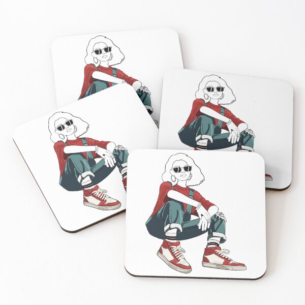 Item preview, Cool girl with red sneakers - unfinished drawing designed and sold by Sneakerlike.