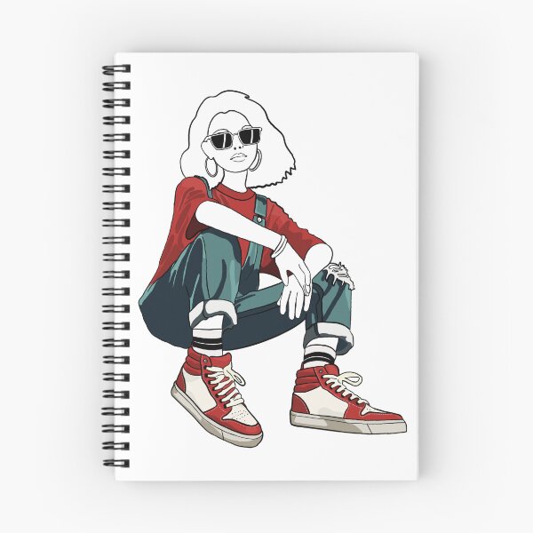 Item preview, Cool girl with red sneakers - unfinished drawing designed and sold by Sneakerlike.